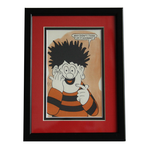 dennis the menace framed postcard by: springfield hobbies